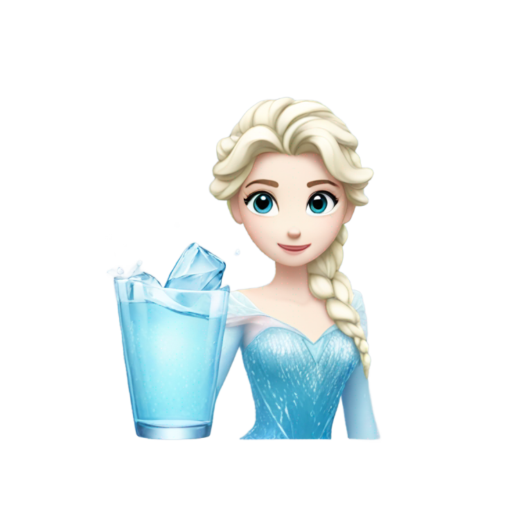 genmoji：elsa them water blue glass