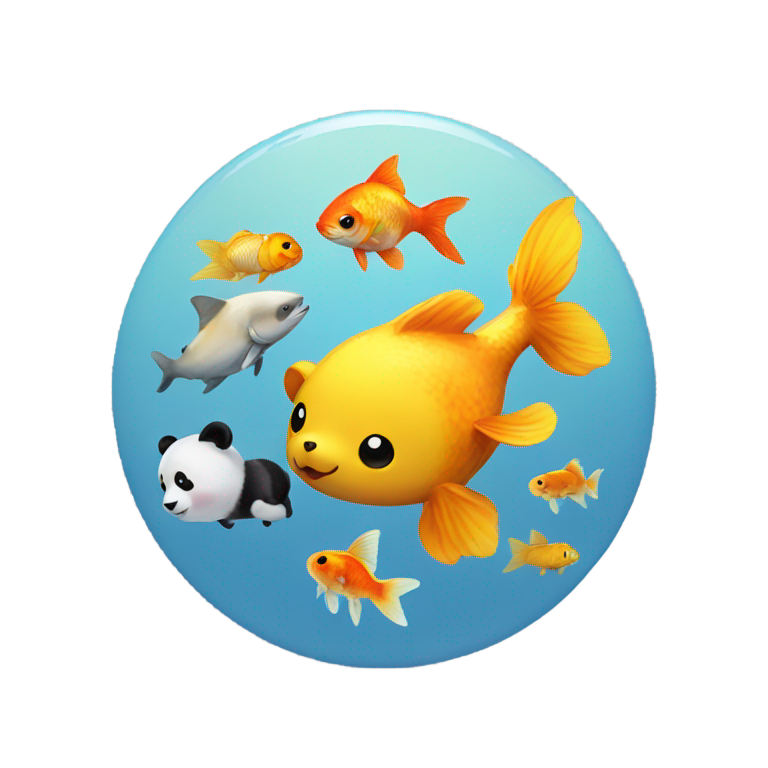 絵文字：クマ、パンダ、金魚、ピカチュウのクオーター