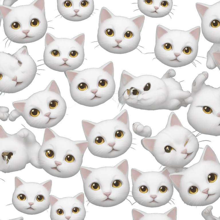 genmoji: 10 White Cats