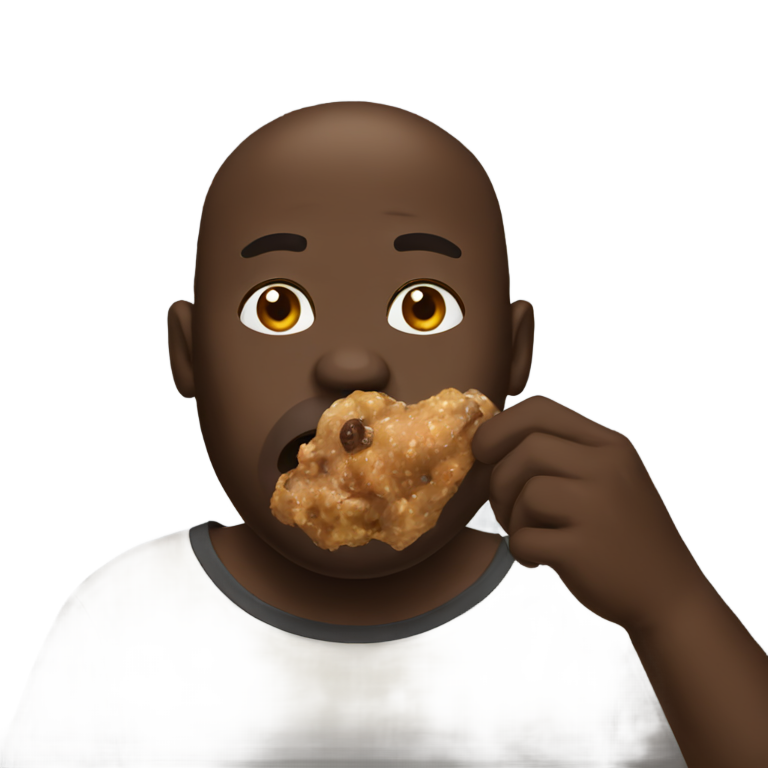genmoji: Big black man eating poop