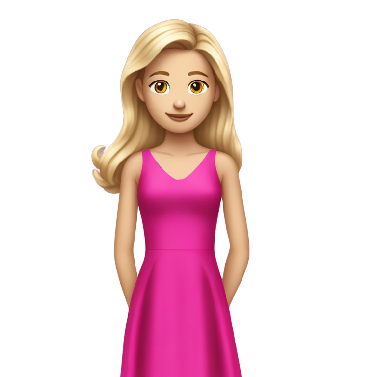 genmoji：金发白人女孩穿着粉红色连衣裙参加成人礼