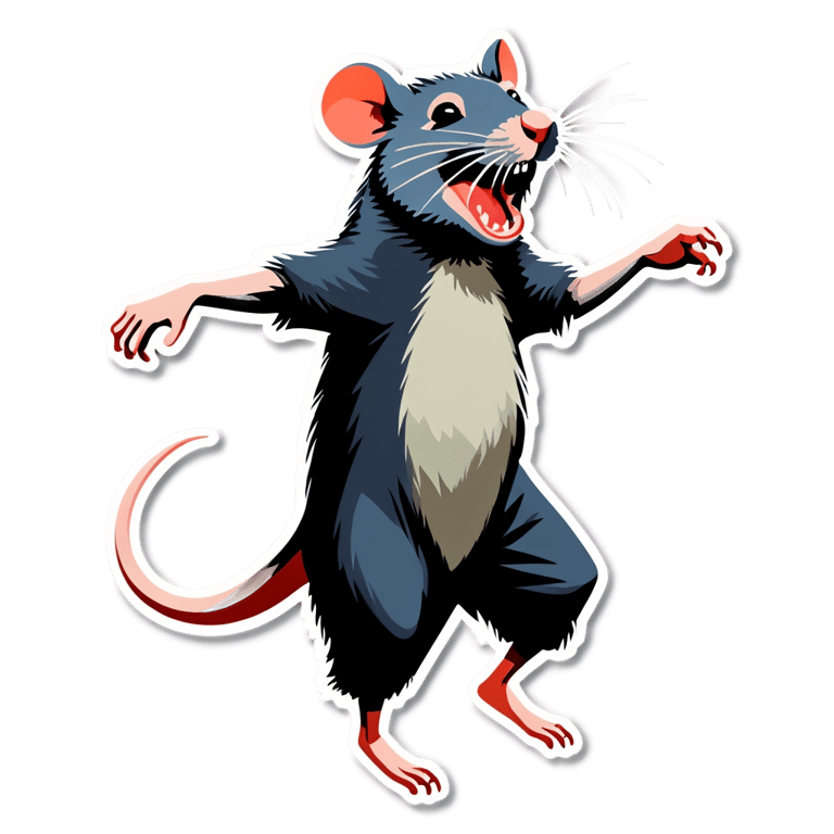 絵文字：ネズミが踊る
