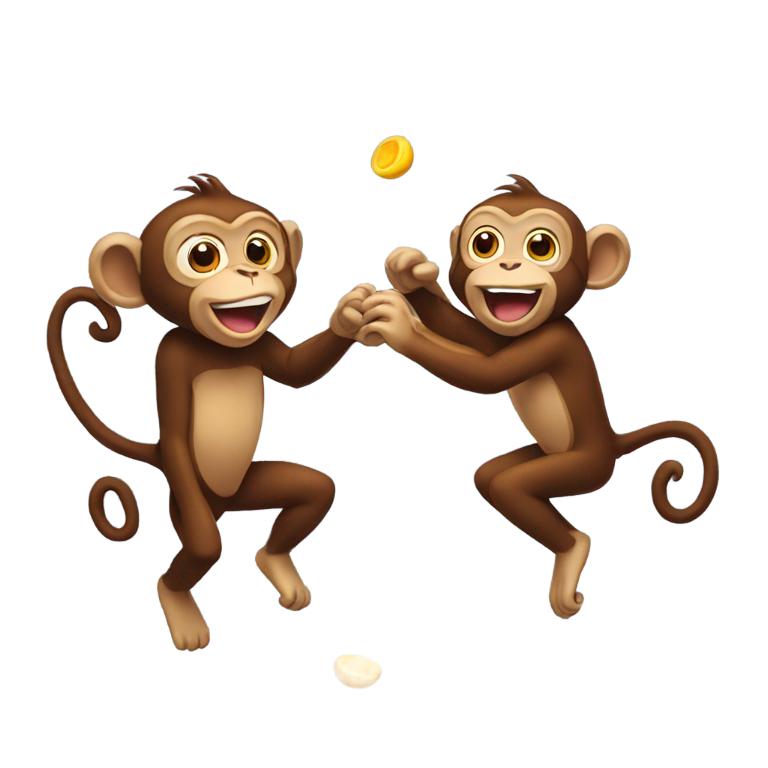 genmoji：猴子互相扔粪便