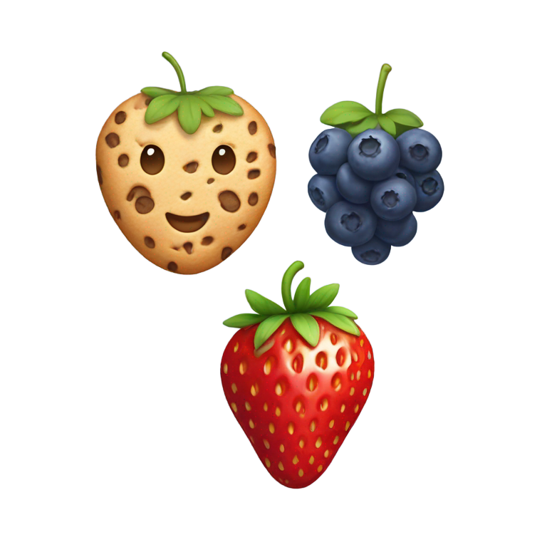 genmoji : Fraises, myrtilles, biscuits