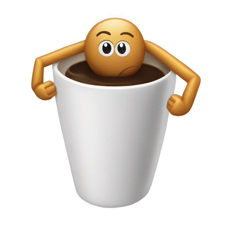 genmoji：Coffee cup with arms and legs