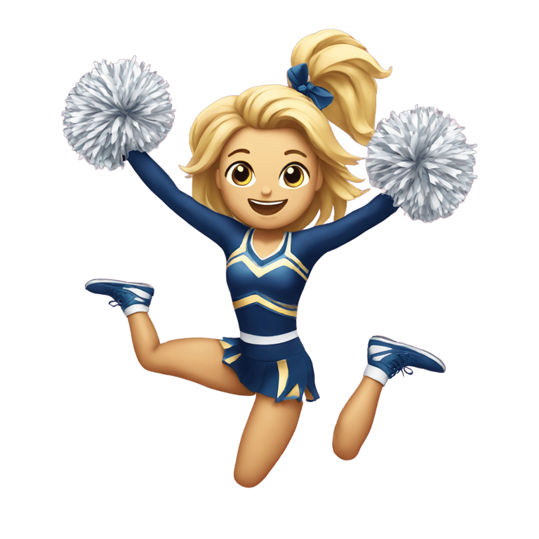 genmoji：美少女啦啦队成员做着惊险的动作