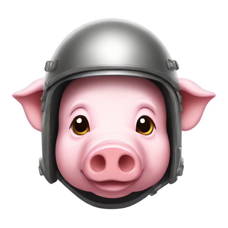 genmoji : Un cochon avec un casque