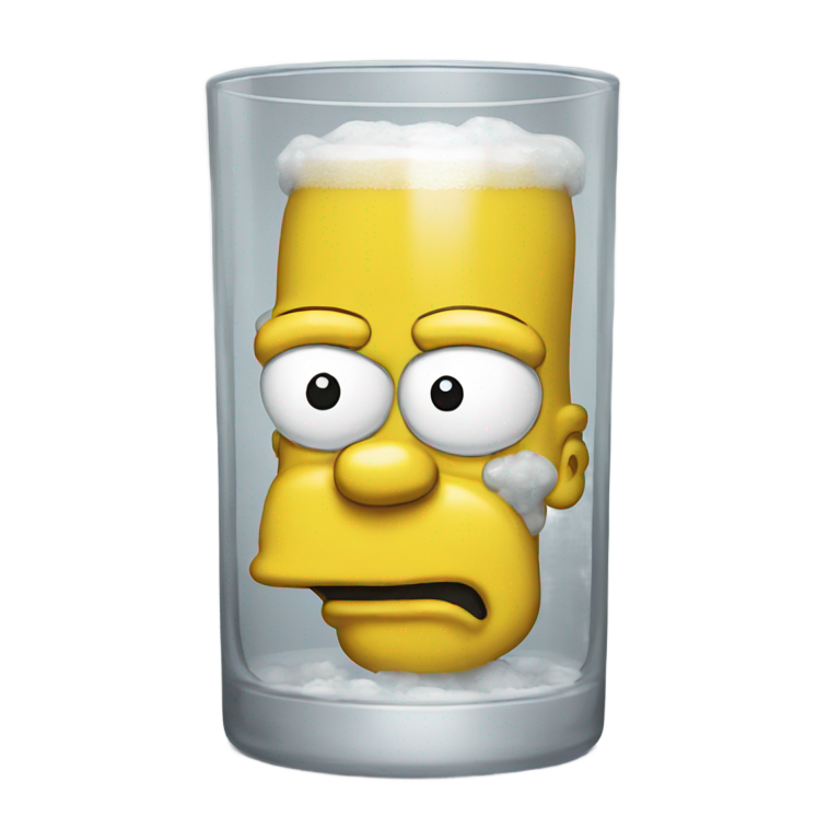genmoji: Homer Simpson in glass