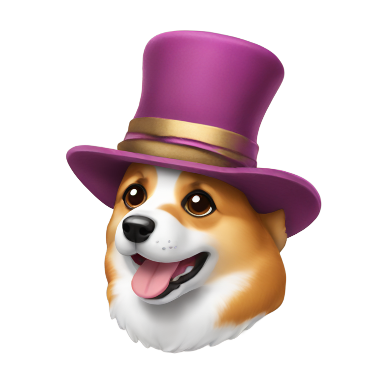 genmoji：戴帽子的柯基犬