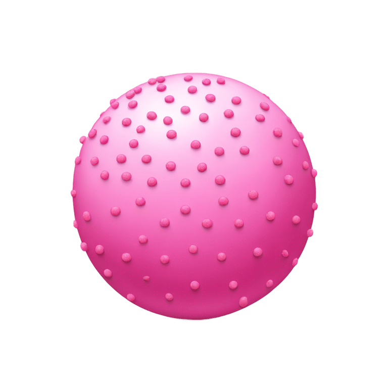 絵文字：A pink ball with pink sprinkles on top.