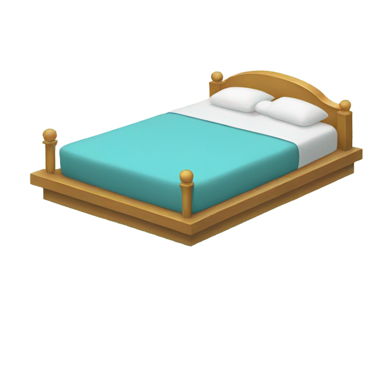 genmoji：Bed floating on top of water