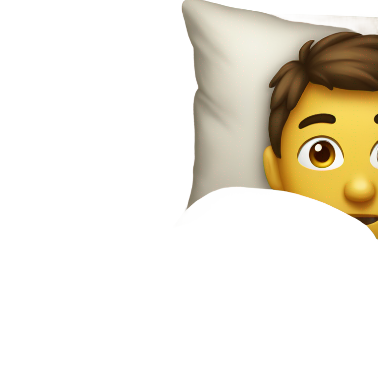 genmoji：a guy in bed