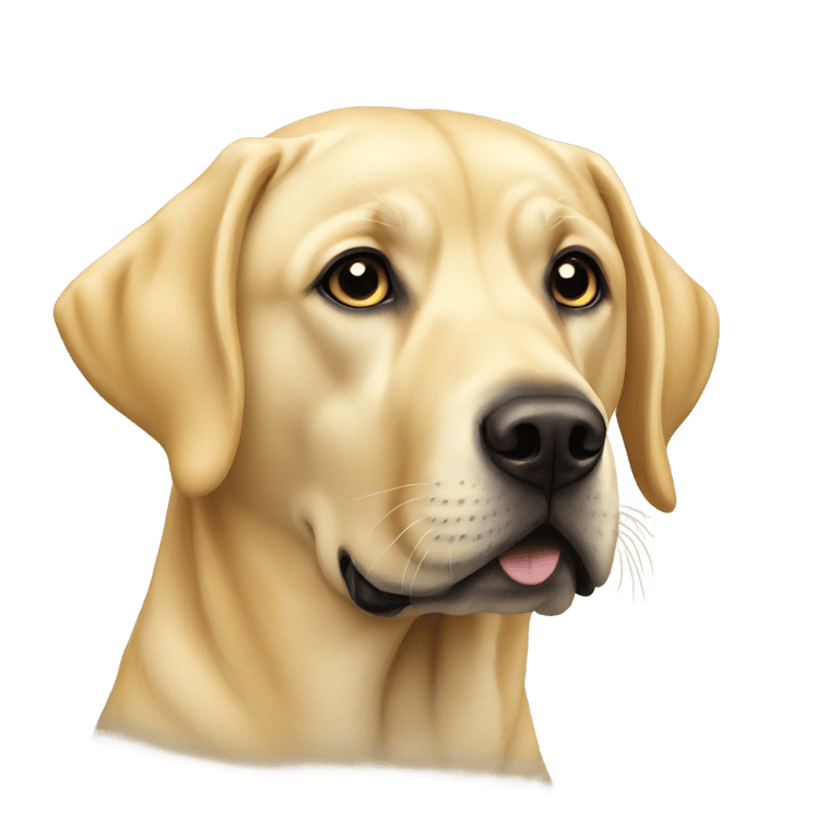 genmoji: Yellow Labrador with black face