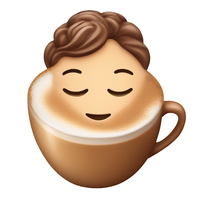genmoji: Make a cappuccino with a face and a ballerina body