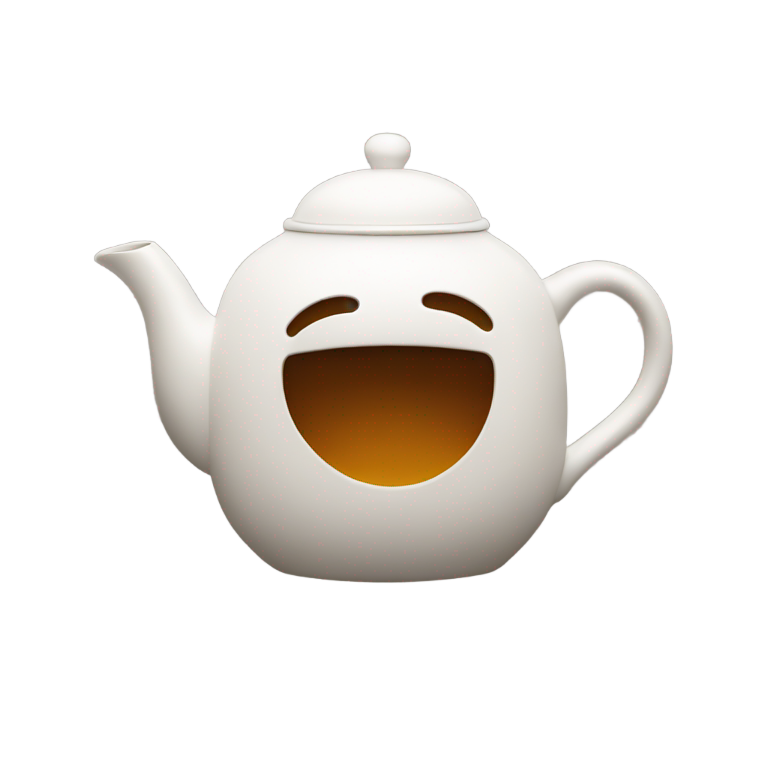 genmoji：Tea pot with arms and legs without a face