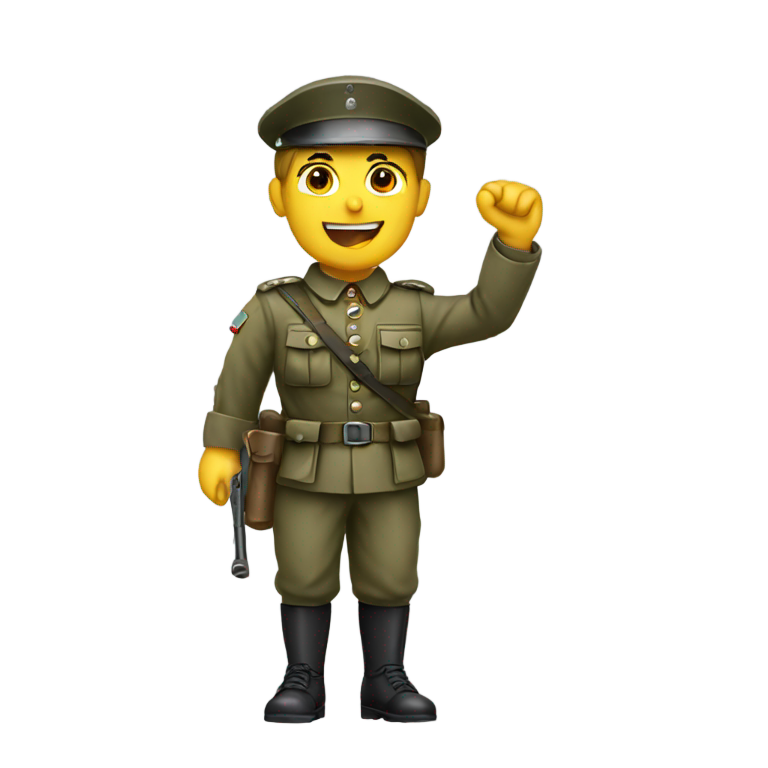 genmoji: german soldier raising his right arm