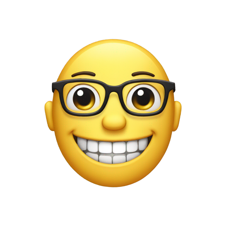 genmoji : nerd emoji with dimples and perfect teeth