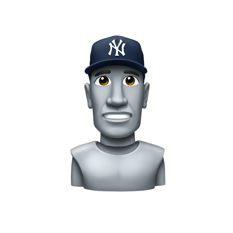 genmoji：纽约洋基队的莫艾像帽