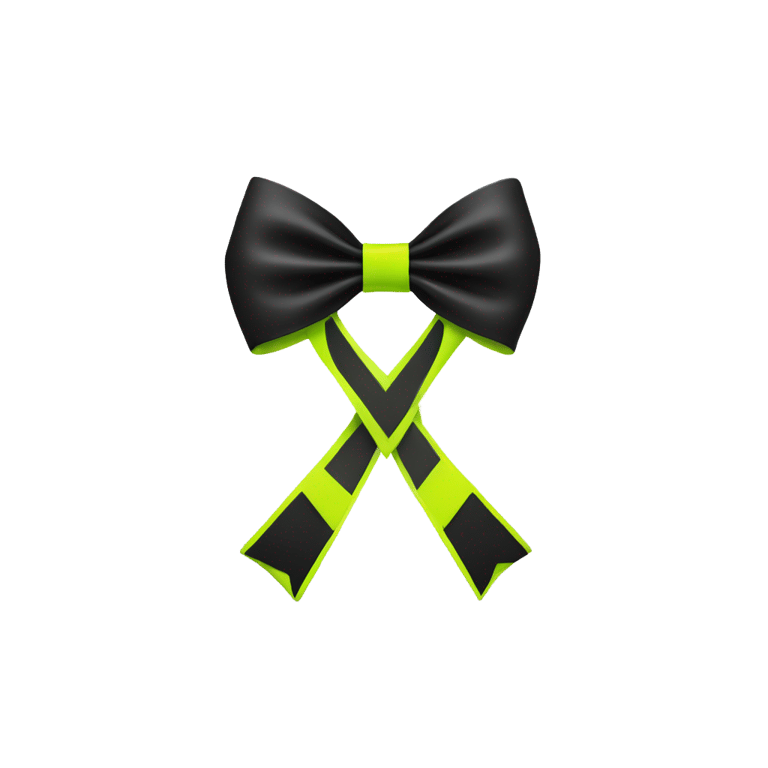 genmoji: A black bow with a neon yellow Roman numeral two in the left corner