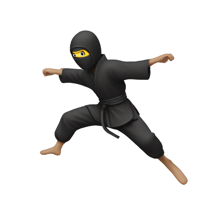 絵文字：ninja kicks in flight