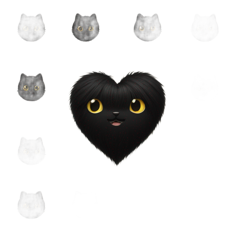 genmoji: Heart made of black cat hair