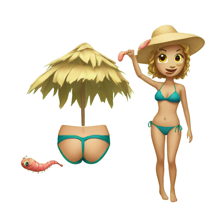 genmoji: Bikini and worm