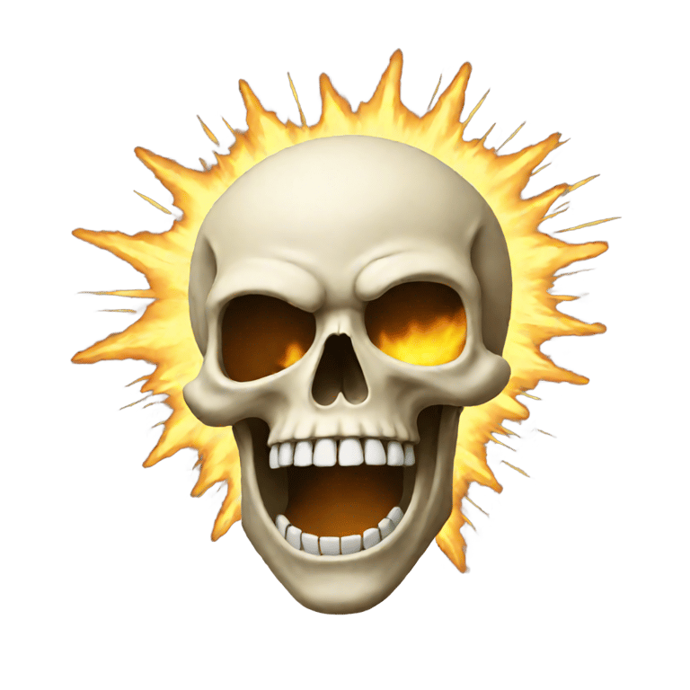 genmoji: a skull with its head blowing up