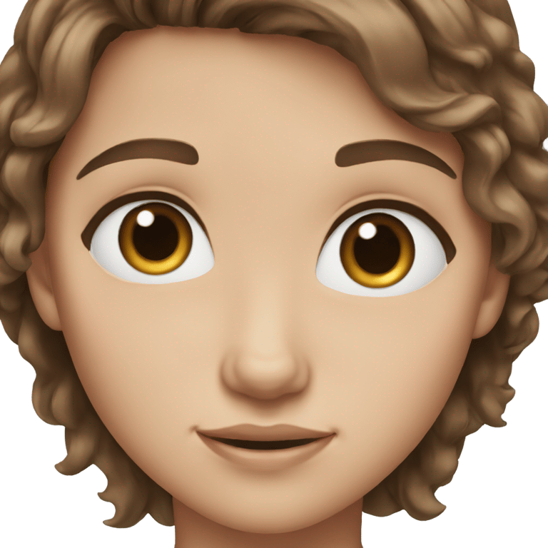 genmoji : Fille aux cheveux bruns et aux yeux bleus
