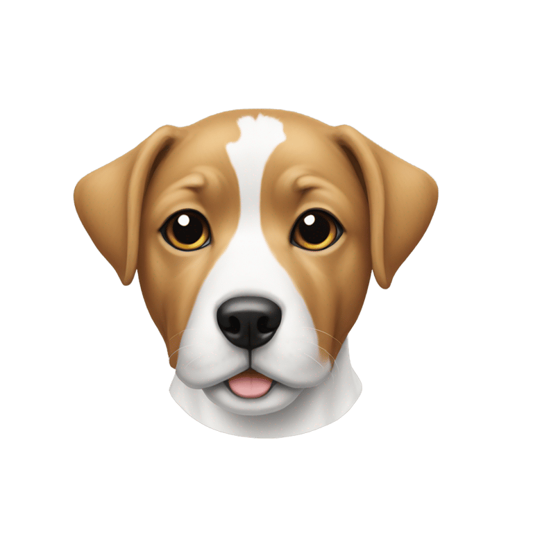 genmoji: dog black ith white strip on chest
