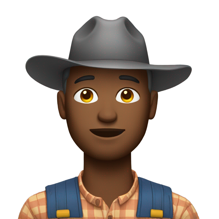 genmoji: Farmer with his eyes closed