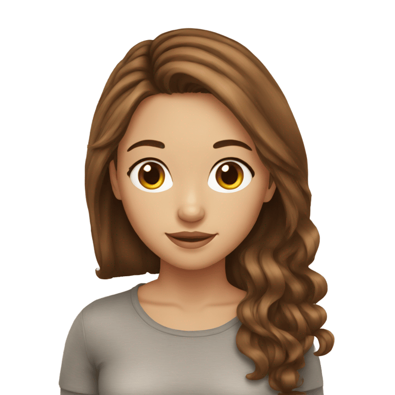 genmoji：漂亮的女孩，棕色头发
