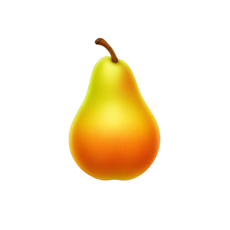 genmoji：Faceless pear with a subtle orange gradient at the bottom
