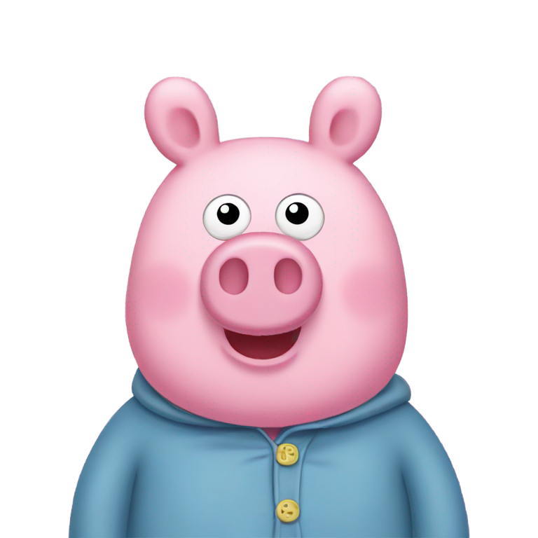 genmoji：佩奇猪，穿衣服，只露出两只耳朵和眼睛。