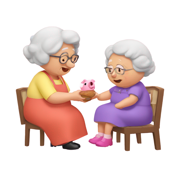 genmoji : Pepa Pig maltraitant une grand-mère