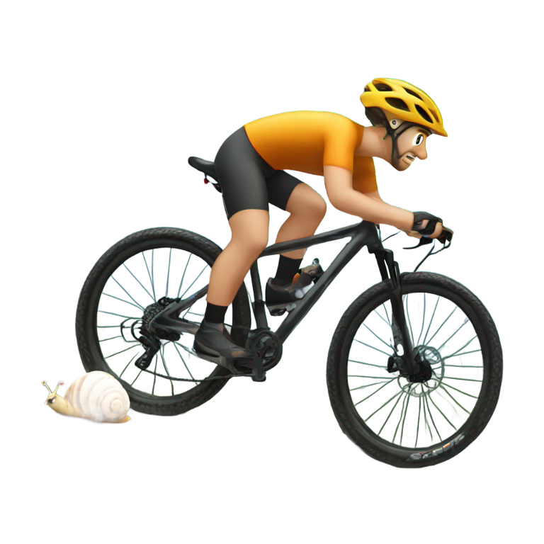 絵文字：🚵🐌⏸🧴: 自転車でカタツムリのペースで一時停止し、スプレーを使う