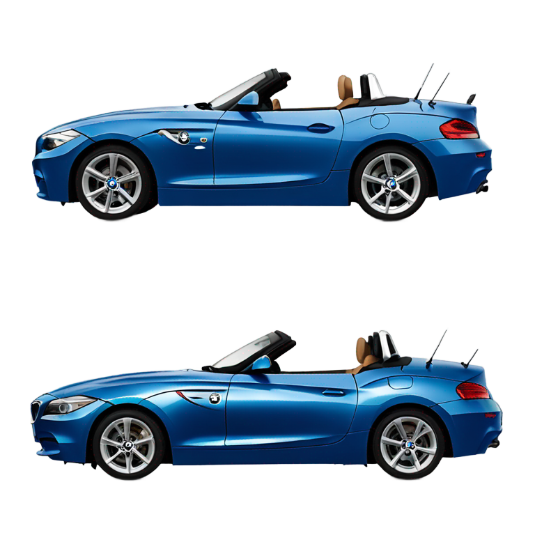 絵文字：青の2009年BMW Z4サイドビュー