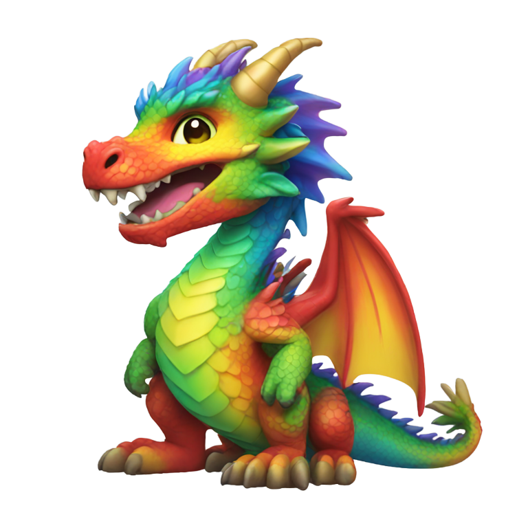 genmoji: Rainbow dragon