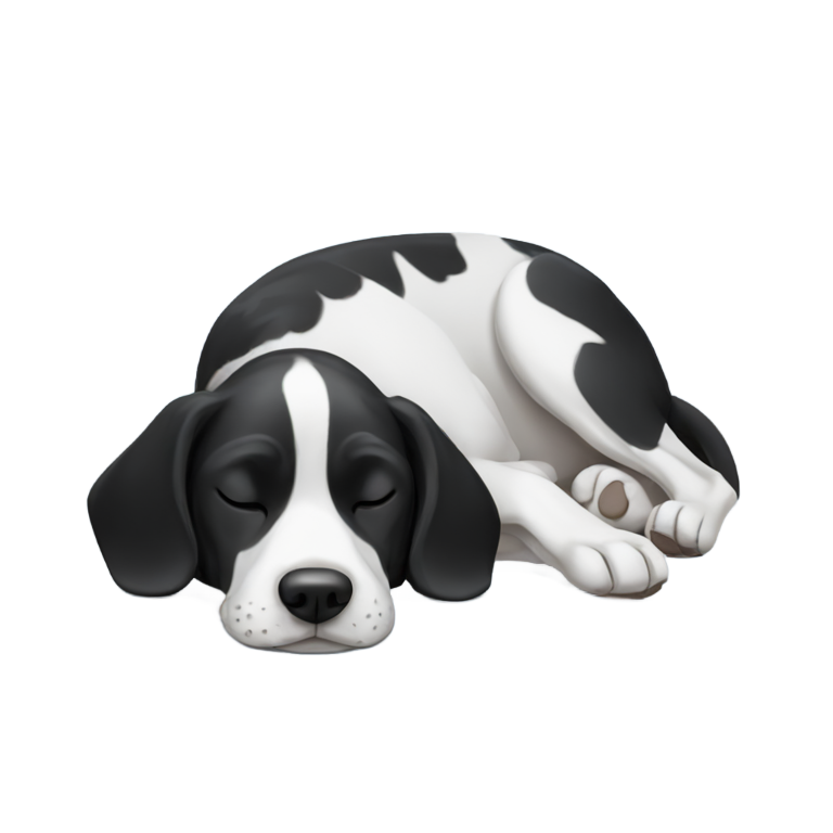 genmoji：睡梦中的黑白斑点狗
