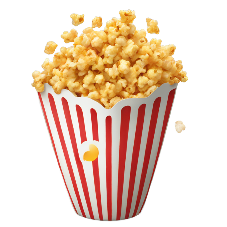 genmoji：realistic popcorn basket in a lot of fire