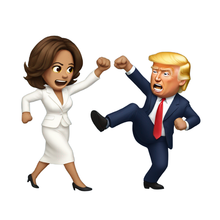 genmoji : Trump frappant Kamala Harris