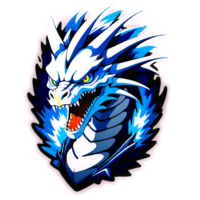 genmoji: blue eyes white dragon explosion