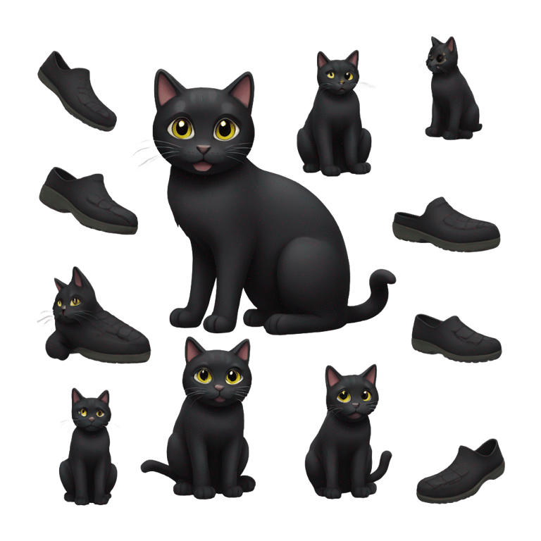 genmoji: Black cat with crocs
