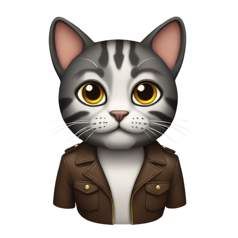 genmoji: Full cat with leather