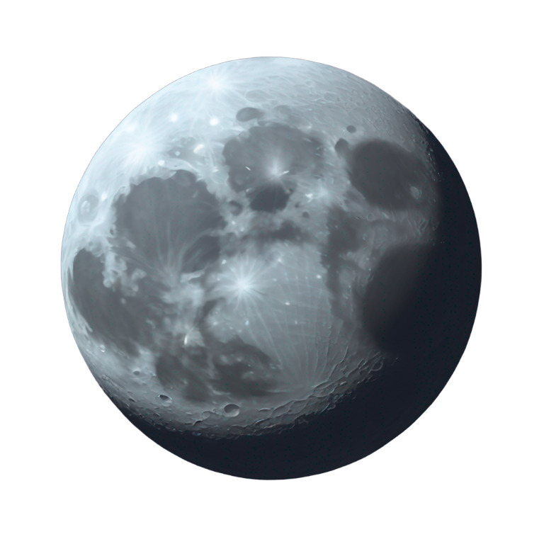 genmoji : Lune à moitié détruite