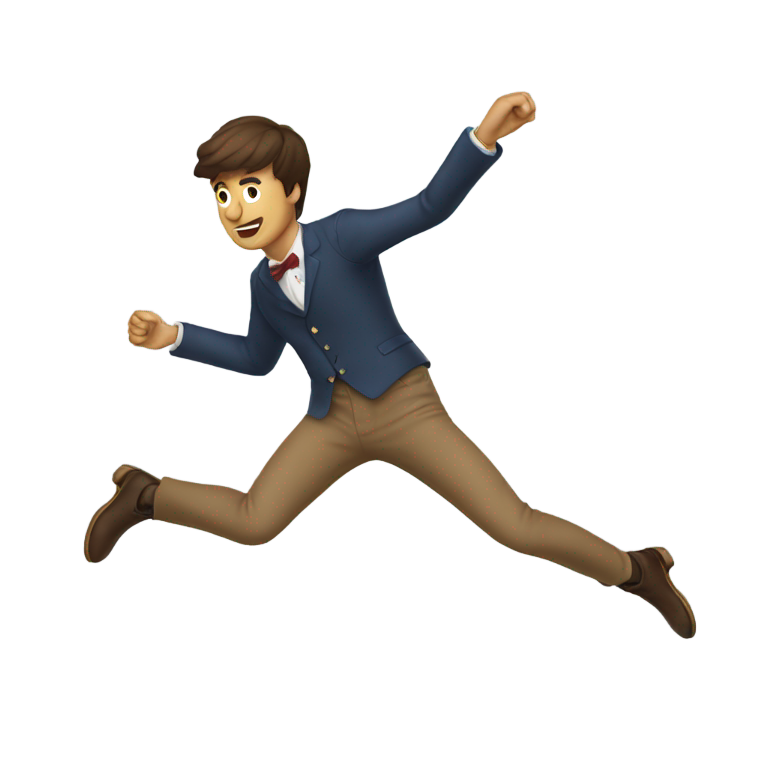 絵文字：Man levitating emoji but British