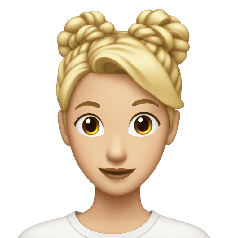 genmoji：一位金发女孩，头发盘在后面