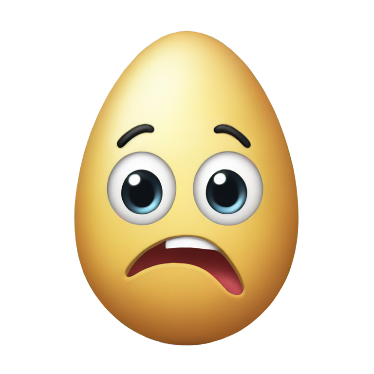 genmoji: Shocked Egg Wearing a Wig