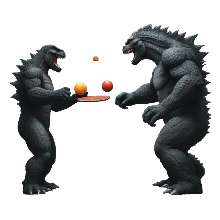 genmoji：怪兽大战：哥吉拉VS金刚，打乒乓球