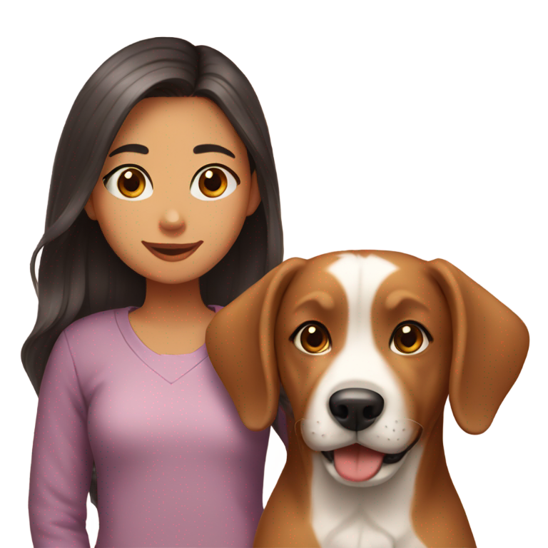 genmoji : girl ang dog