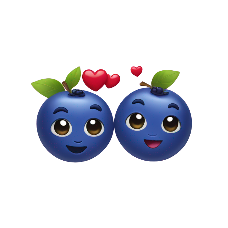 絵文字：ブルーベリーとハート